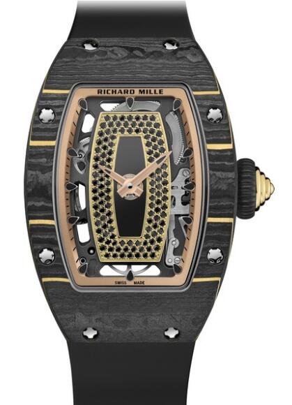 Replica Richard Mille RM 07-01 Gold Carbone TPT Watch Gold Carbon TPT - Strap Rubber
